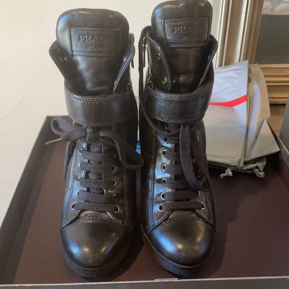 Prada Shoes - Prada Boots-Black Leather-Size 36.5